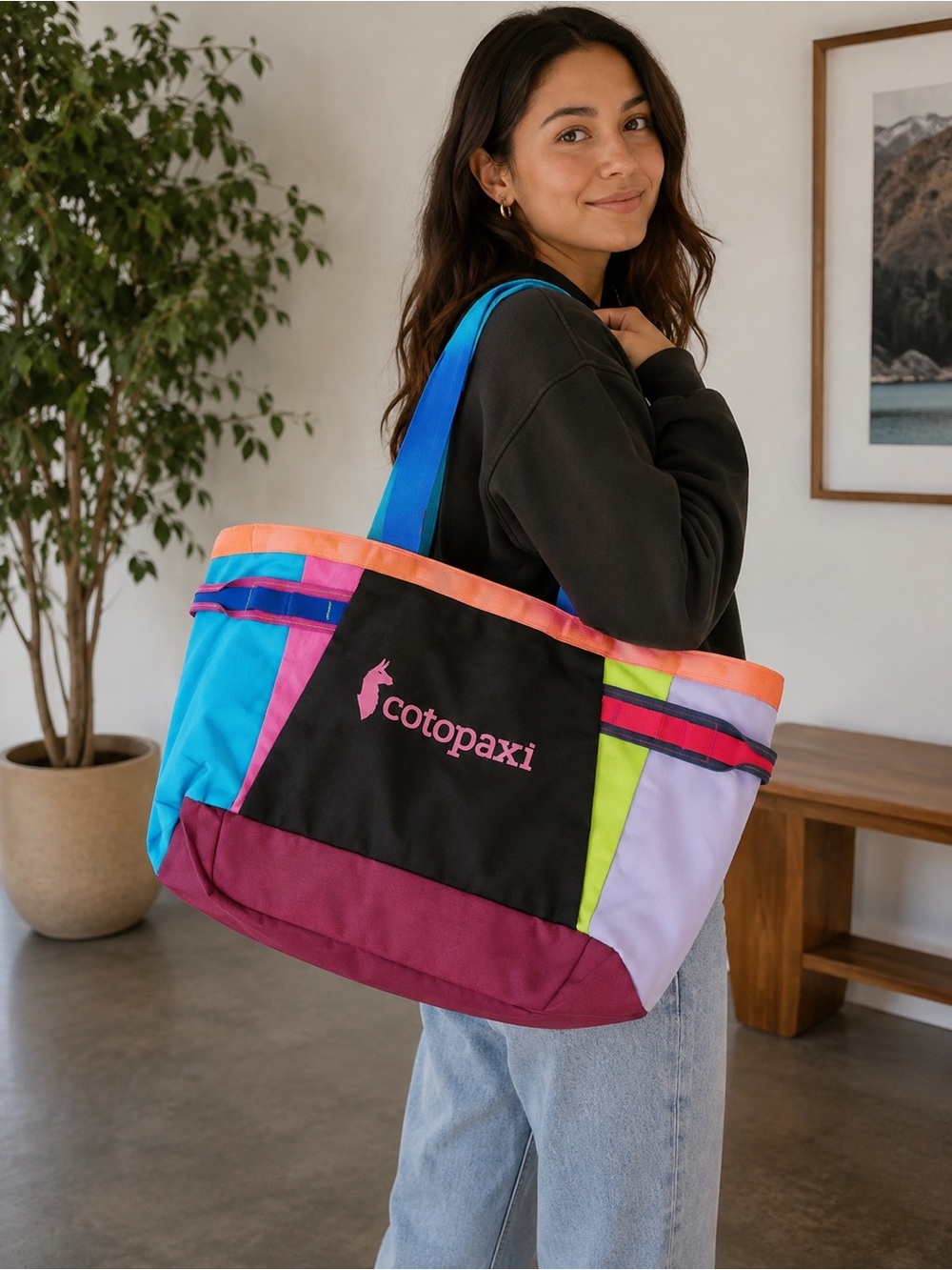 cotopaxi Multicolor Colorblock Del Dia Canvas Tote bag nwt